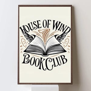 House of Wind book club. ACOTAR, SJM digital download printable poster