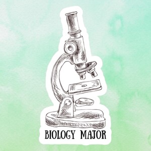 Biology Major Sticker, Microscope sticker, college student