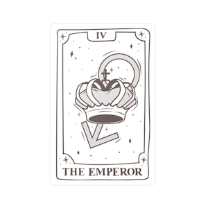 Calcomanía de vinilo de la carta del Tarot del Emperador: arte mural estético moderno, decoración de brujas, regalo de predicción, calcomanía para amantes del tarot, decoración espiritual