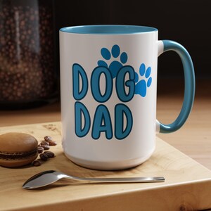 Dog Dad Coffee Mug - Perfect Gift for Dog Owners, Pet Lovers, Father&#39;s Day, Birthday, Paw Print Design