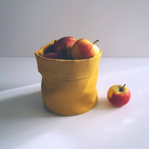 Handcrafted Linen Fabric Basket - Rustic Elegance for Home Organization