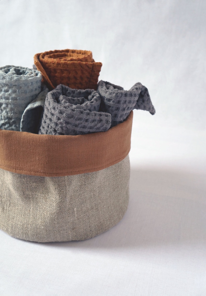 Natural Linen Bread Basket Fabric Plant Pot Linen Food Etsy