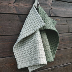 Linen Cotton Waffle Towel. Hand Towel. Bath Towel. Bath Sheet. Luxurious Absorbent Towel image 3