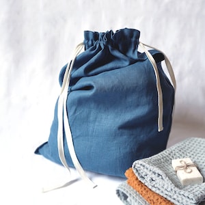 Linen Laundry Bag. Large Linen Storage Bag.