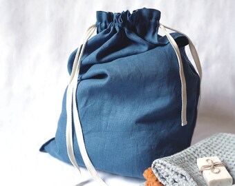 Linen Laundry Bag. Large Linen Storage Bag.