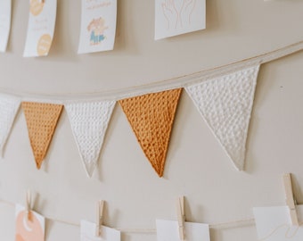 Colorful bunting banner, waffle textured