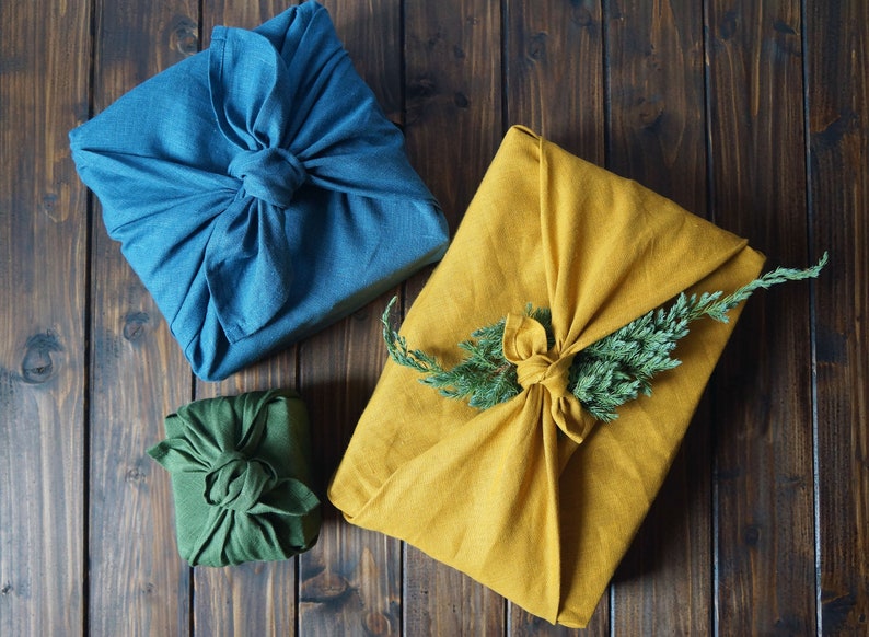 Linen Furoshiki Reusable Gift Wrap image 1