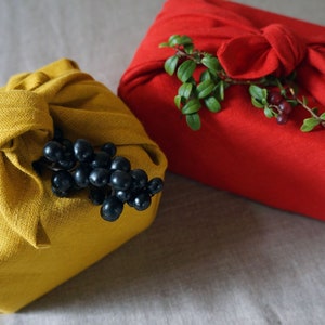 Linen Furoshiki Reusable Gift Wrap image 3