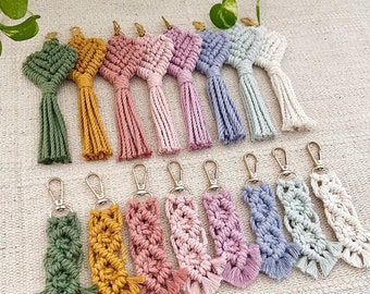 PORTE-CLÉS MACRAME, Accessoires pour voiture ou maison, Forme de cœur, Décoration intérieure confortable, style Boho 100% coton recyclé