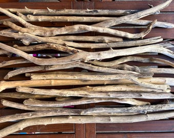 Palo de madera flotante para macramé: rama de madera natural, pasador rústico de macramé, suministros para manualidades hechos a mano, varilla bohemia para colgar en la pared, decoración ecológica