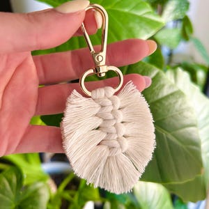 PORTACHIAVI IN MACRAME, Accessori Boho per Auto, Casa, Borsa, Bomboniere Segnaposto per Matrimonio o Battesimo, Earthy Charm Decor, Handmade