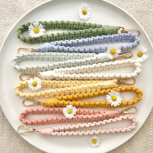 CELL PHONE CHAIN, Colorful Macrame Phone Strap, Wrist Keychain for Bag Car Home or Phone, Boho Charm Decor, 100% Cotton