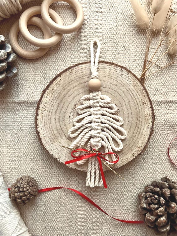 Small Macrame Christmas Tree, Christmas Tree Ornaments, Christmas Decorations and Pendants, Christmas Gift Idea