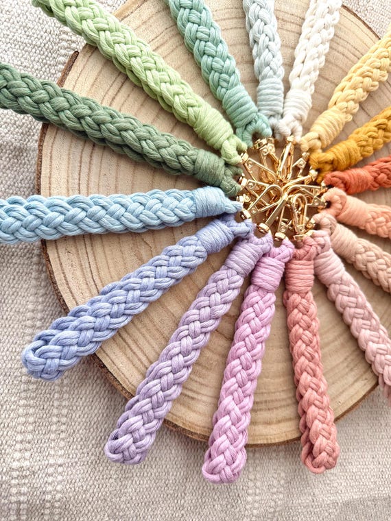 Cell Phone Chain, Colorful Macrame Phone Strap, Wrist Keychain for Bag Car Home or Phone, Boho Charm Decor, 100% Cotton