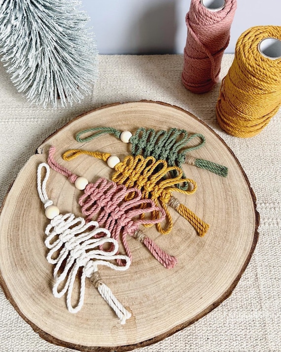 Macrame Christmas Decorations, Christmas Tree Ornaments, Pastel Color Christmas Accessories, Christmas Gift Idea, Cotton