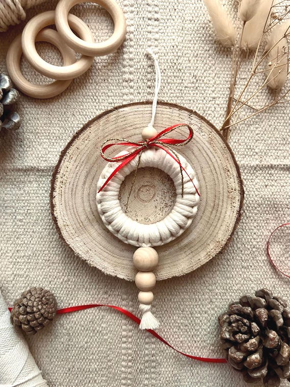 Macrame Christmas Decoration, Christmas Tree Ornaments, Christmas Ornaments and Accessories, Holiday Gift Idea, Cotton