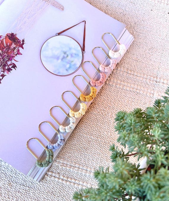 MACRAME BOOKMARK, Decorative Paper Clip Bookmark, Book Lovers Accessories, Gift for Book Lovers, in Recycled Cotton