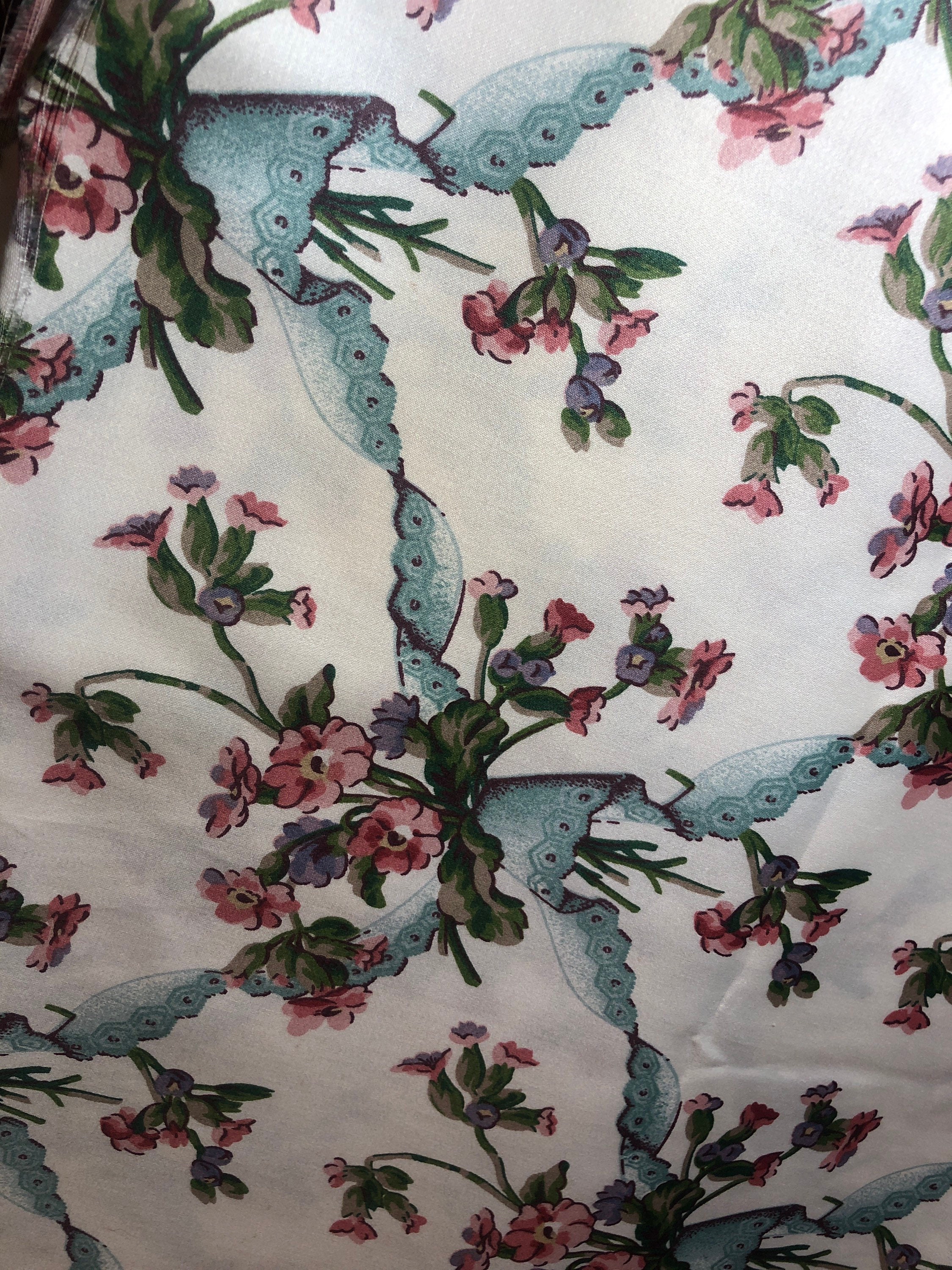 Antique Waverly yours Truly Cotton Floral Fabric BTY 3