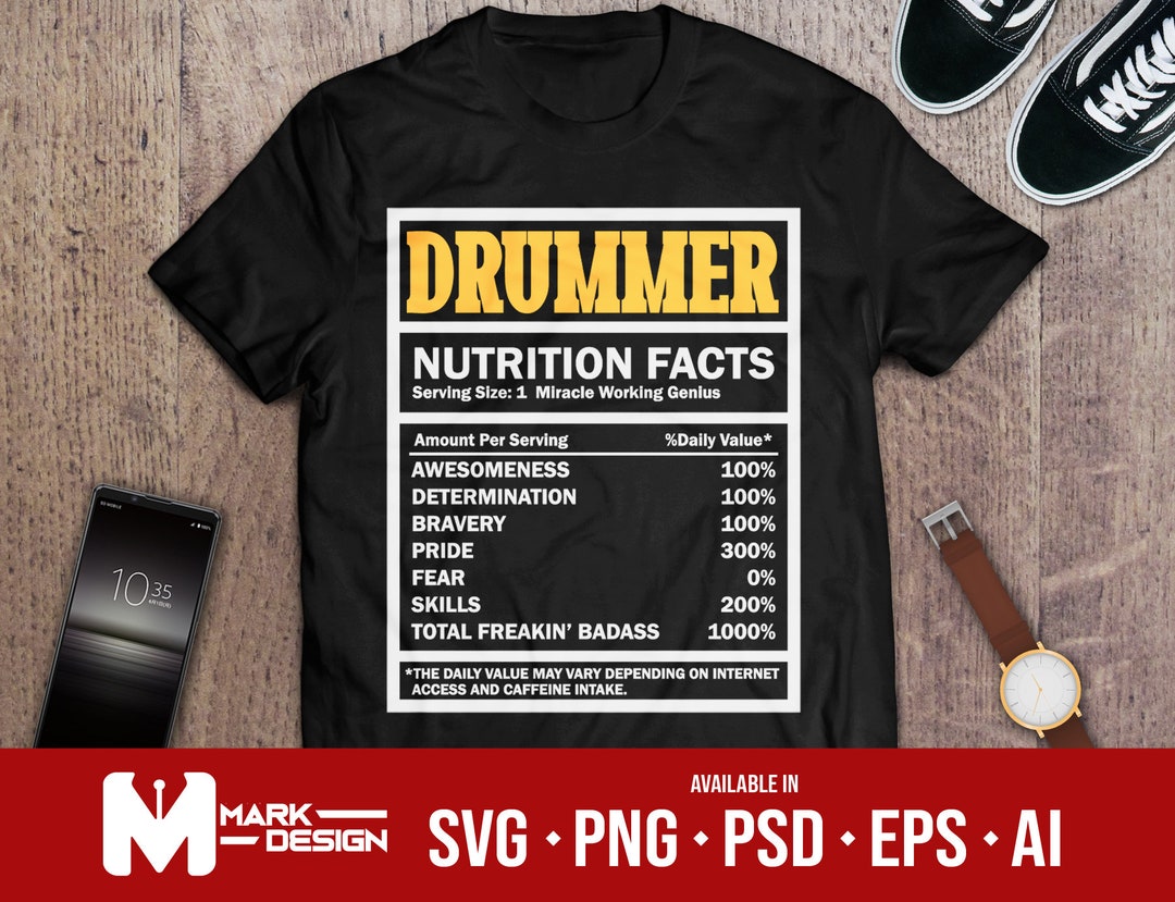 Drummer Svg Drum Svg Drumset Svg Drummer Nutrition Facts Svg Etsy