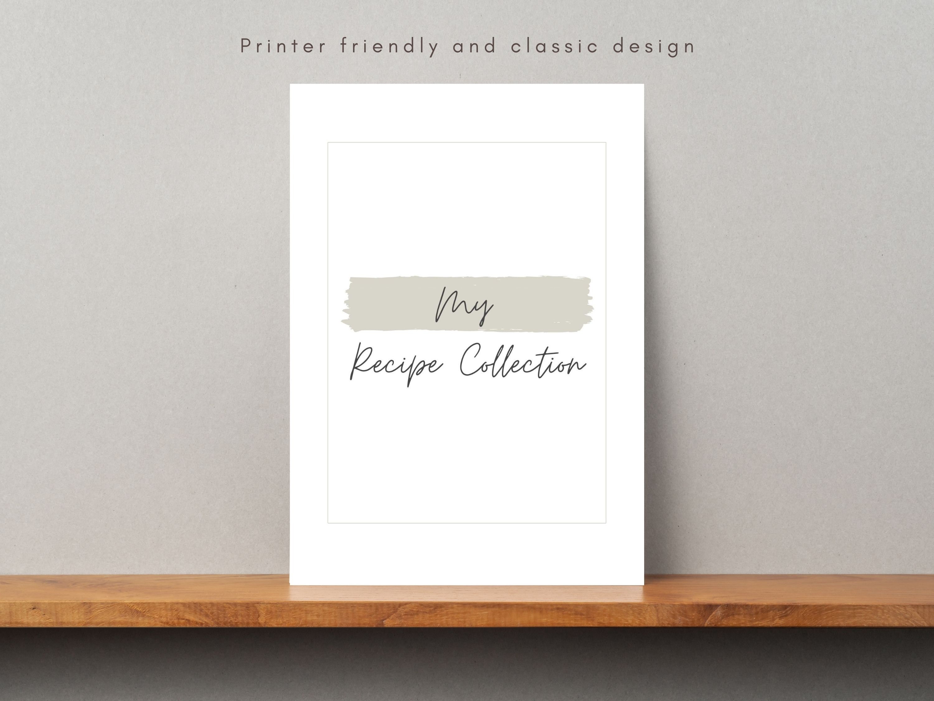 Minimalist Printable Recipe Binder Cover Pages, DIY Recipe Binder Cover ...