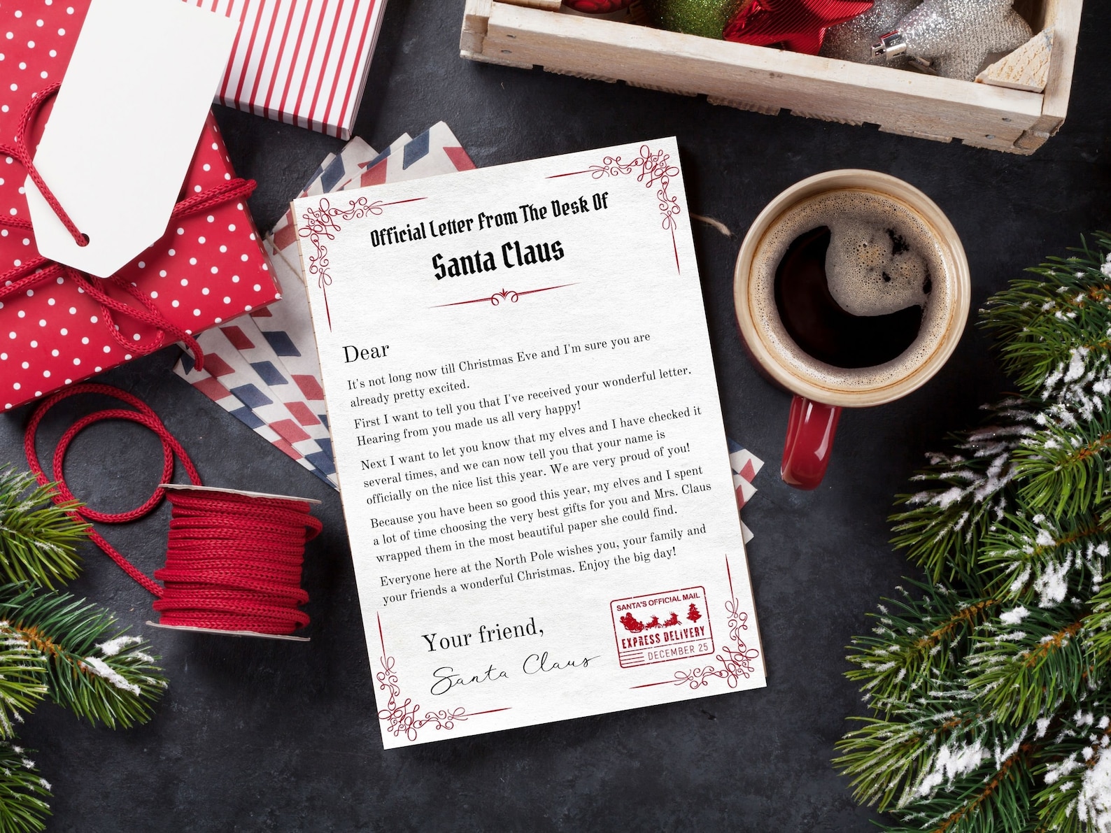 Printable Letter From Santa, Official Letter From Santa Claus, From the ...