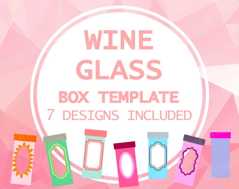 Wine Glass Presentation Box Template 7 Designs Wine Etsy