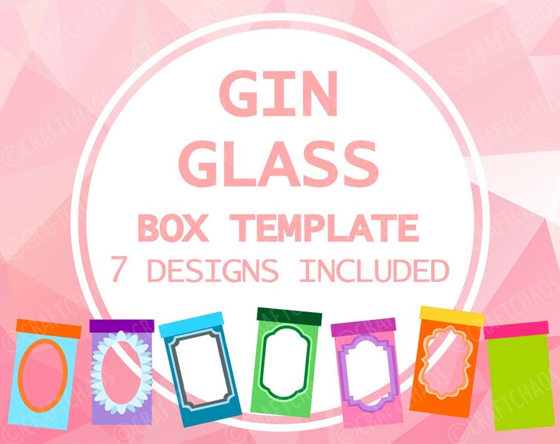 Gin Glass Presentation Box Template 7 Designs Vectors Etsy