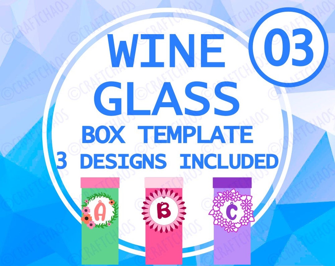 Wine Glass Presentation Box Template 03 Wine Tumbler, Cricut Template