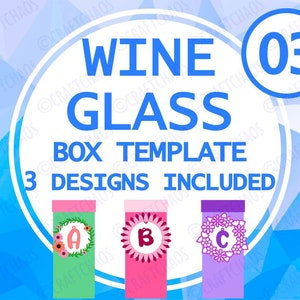 Wine Glass Presentation Box Template 03 - Wine Tumbler, Cricut Template, Cut File, Pretty Glass Box Template - Vectors svg pdf png eps