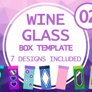 Wine Glass Presentation Box Template 02 - Wine Tumbler, Cricut Template, Cut File, Glass Box Template - Vectors svg pdf png eps