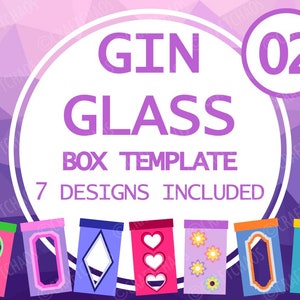 Gin Glass Präsentationsbox 02 Template - 7 Designs - Vektoren svg/pdf/png/eps