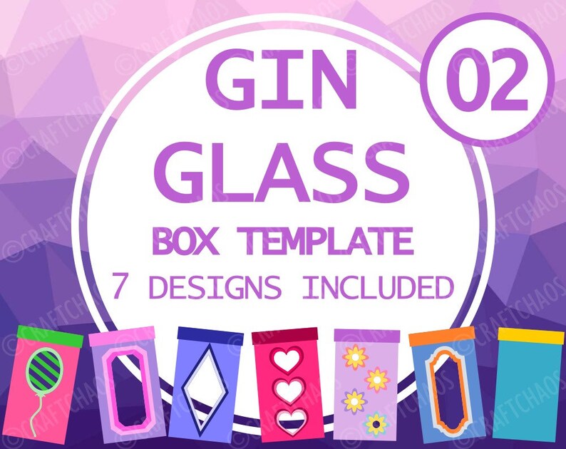 Gin Glass Presentation Box 02 Template 7 Designs Vectors Svg/pdf/png