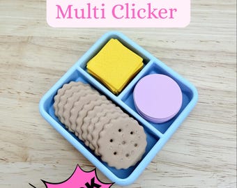Clicker inspiré du déjeuner | Jouet sensoriel imprimé en 3D | Joli cliquet de nourriture - jouet sensoriel imprimé en 3D, décoration de bureau kawaii