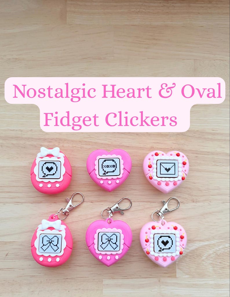 Kawaii Heart Fidget Clicker Keychain - 90s Y2K Nostalgia, 3D Printed - Etsy