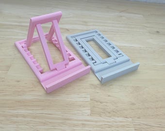 Compact Fold-Flat Phone Stand Adjustable 3D Printed for Your Desk or On-the-Go Adventures! (Pink, Gray & More Colors) phone accessories
