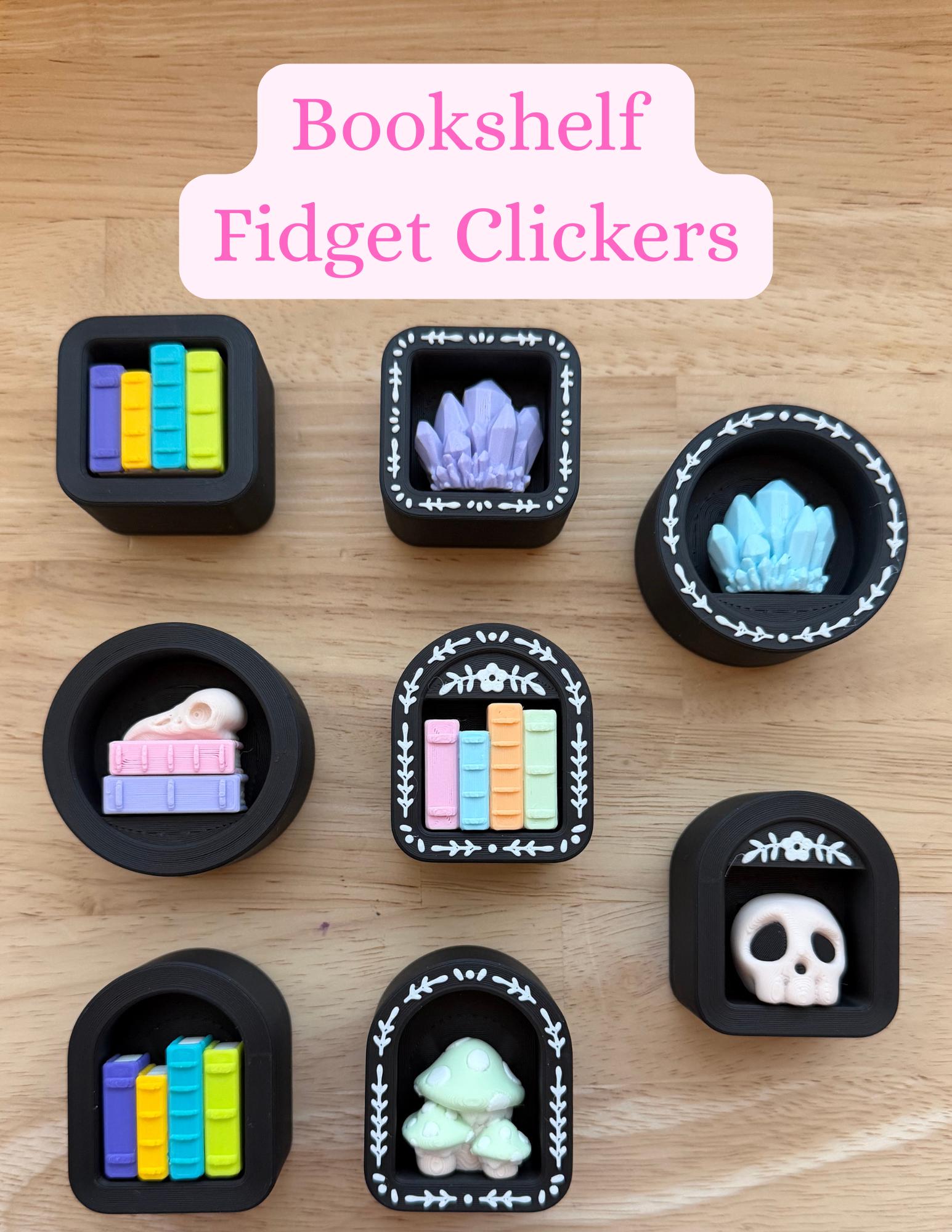 Cute 3D Printed Mini Bookshelf Clicker-custom Kawaii Gothic Fidget Toy ...