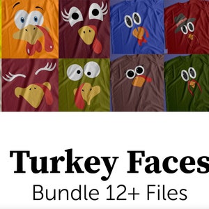 Turkey Face Shirt, Bundle, Cute Turkey Fall Thanksgiving Shirt, Thanksgiving Women's, Funny Thanksgiving Shirt, Men, Woman, Children, Family