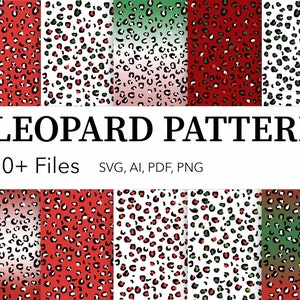 Christmas Leopard Print, Digital Paper, Scrapbook Paper, Red and Green, Christmas Leopard, INSTANT DOWNLOAD: