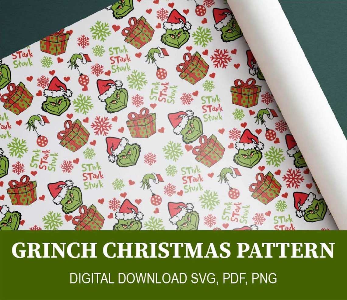 Grinch Seamless Pattern Grinch Seamless File Grinch - Etsy