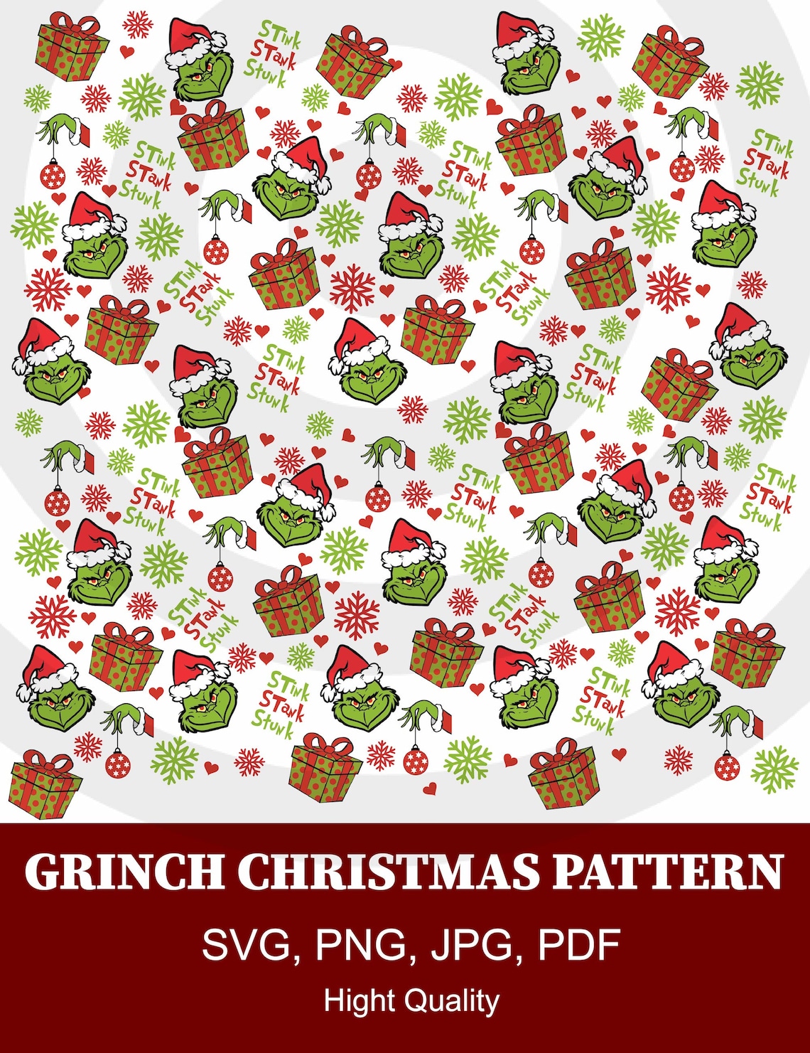 Grinch Seamless Pattern Grinch Seamless File Grinch Etsy