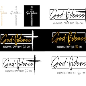 Godfidence bundle, Godfidence svg,  png,pdf god fidence cute Christian SVG, Instant Donwload, lettered scripture design bible, Bestseller