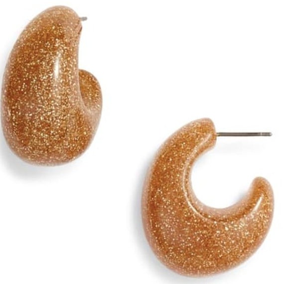 Kate spade shop gold glitter earrings