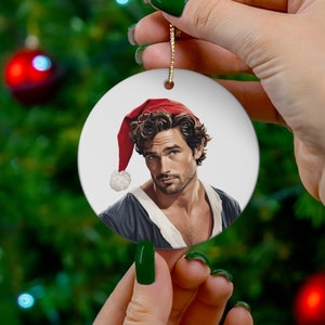 Funny Christmas ceramic ornament Xmas pin up boy ornament gift