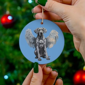 Great Dane angel ceramic ornament round Xmas angel dog ornament gift