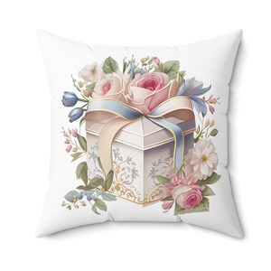 Wedding present decorative pillow Cute wedding decoration gift 14&quot;x14&quot; White