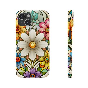 Colorful bohemian flower phone case for iPhone 15 and previous models Beautiful slim phone case gift