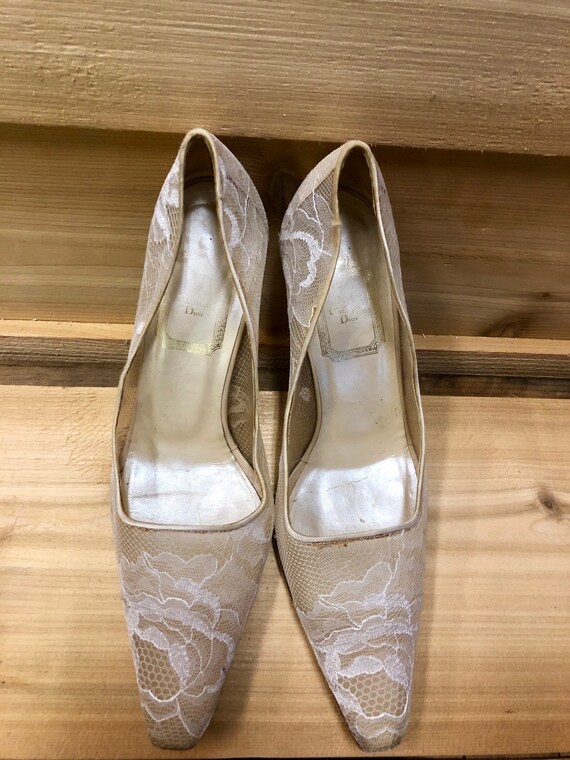 Vintage Christian Dior Lace Pumps Fashion Designer