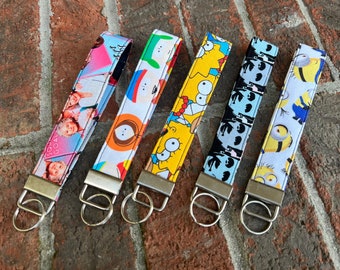 Keychain / Wristlet - Retro Characters