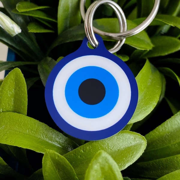 Evil Eye Pet ID Tag, Dog Tag For Dogs, Personalized Dog Tag, Evil Eye Dog Tag, Cat ID Tag, Evil Eye Cat Tag, Gold Dog Tag, Pet Tag, Dog Tag