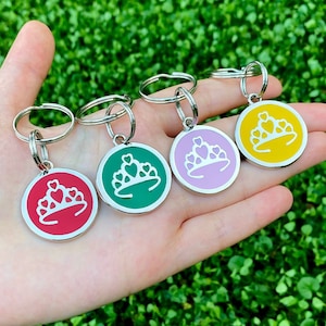 Personalized Crown Pet ID Tag: Enamel Stainless Steel Dog Tag